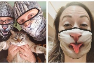 30 странных и смешных защитных масок для людей-кошек (31 фото)