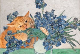 Если добавить толстого котеньку в любую классическую картину, то она только выиграет от этого (26 фото)