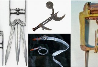 25 примеров страшного старинного оружия, от которого у вас пойдет мороз по коже (34 фото)